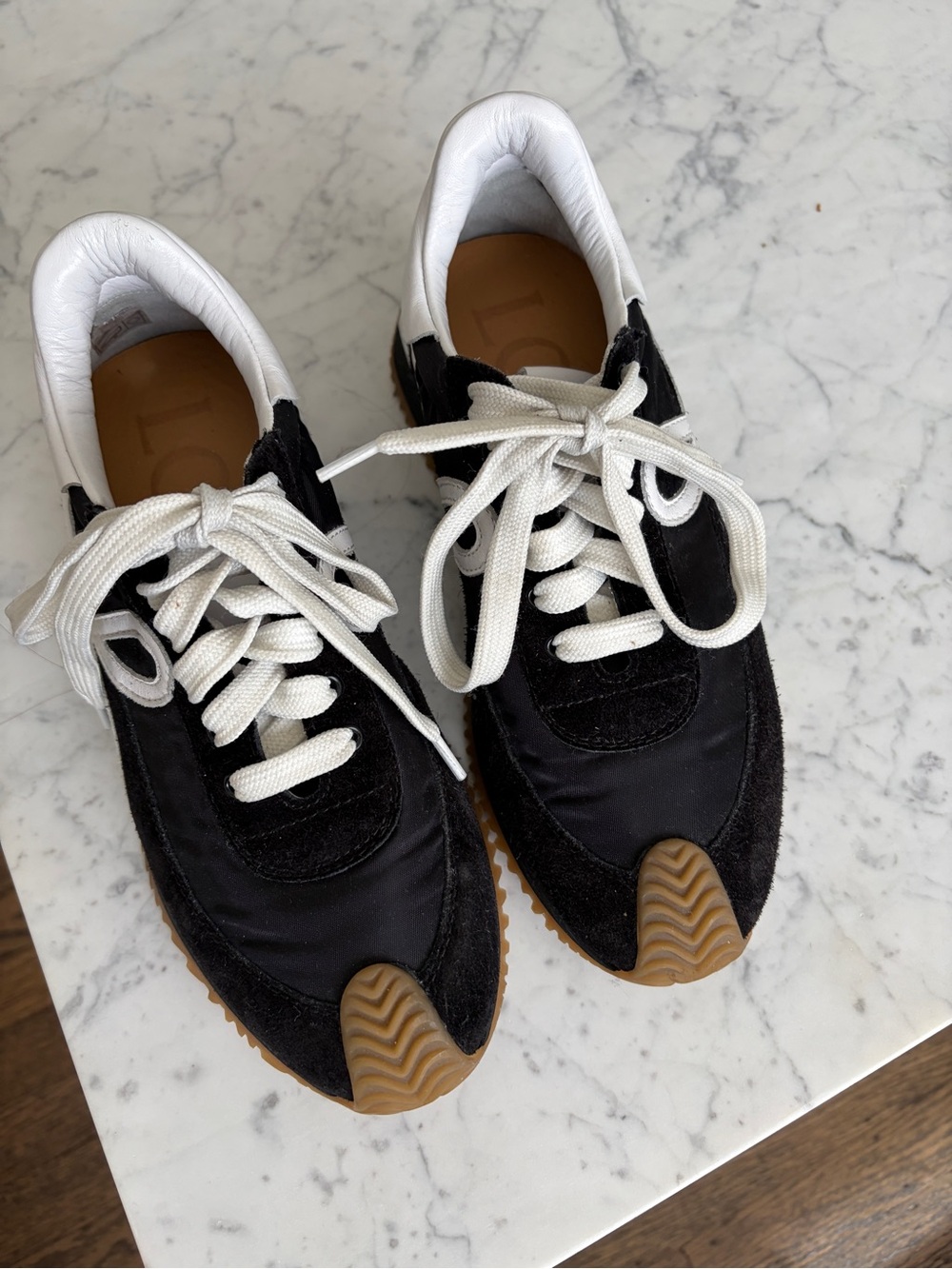 Women's Loewe Black and White Sneakers